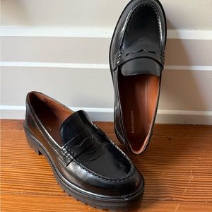 Reformation Agathea Black Chunky Sole Loafers